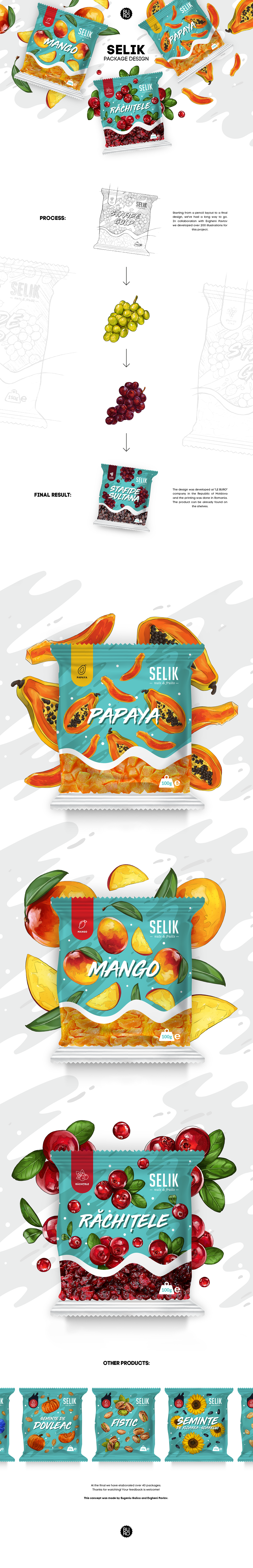package product ILLUSTRATION  fruits snack design Packaging Style Drawed Pack