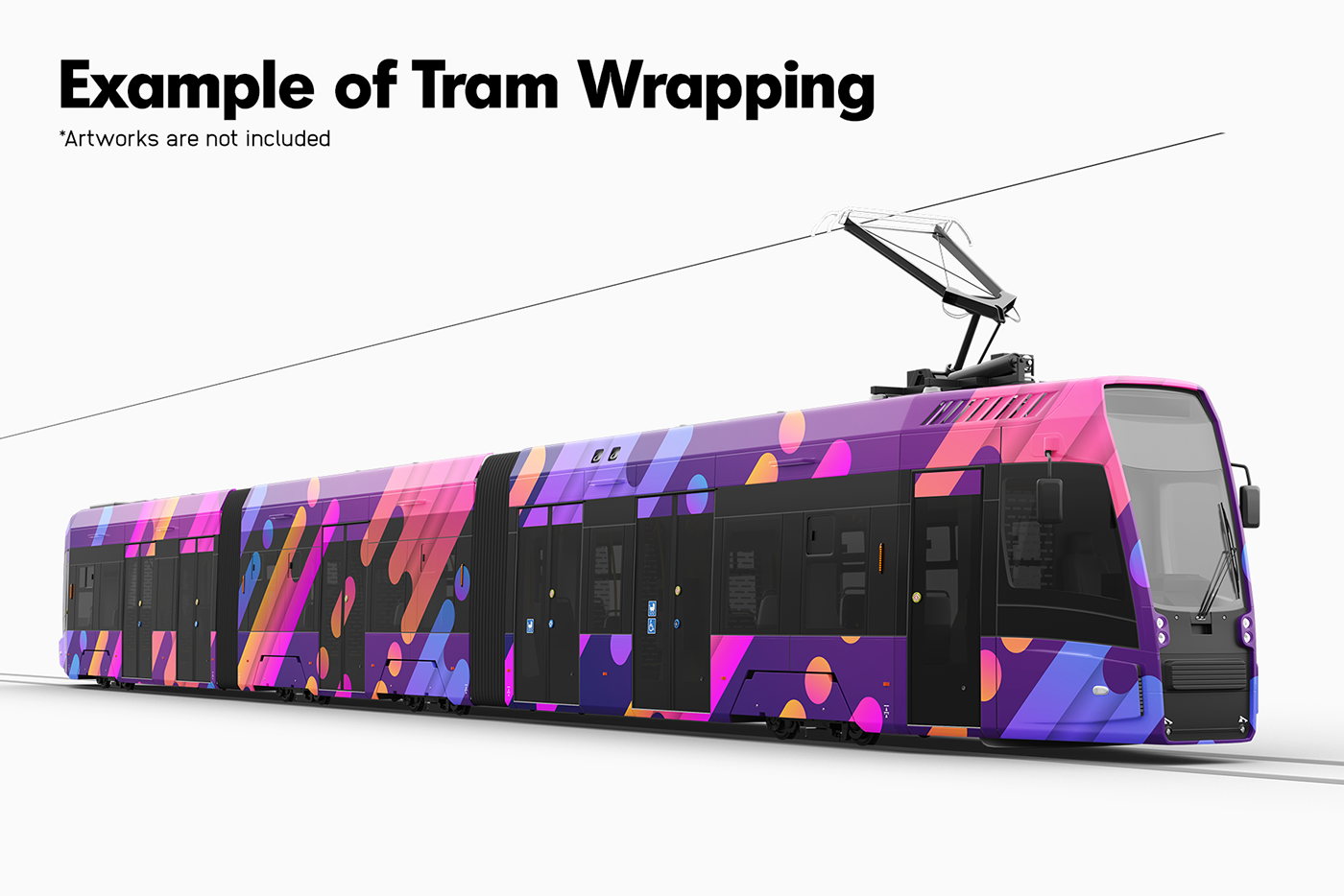 public transport tram Streetcar transportation tram mockup branding  visual identity city transport psd vehicle wrapping