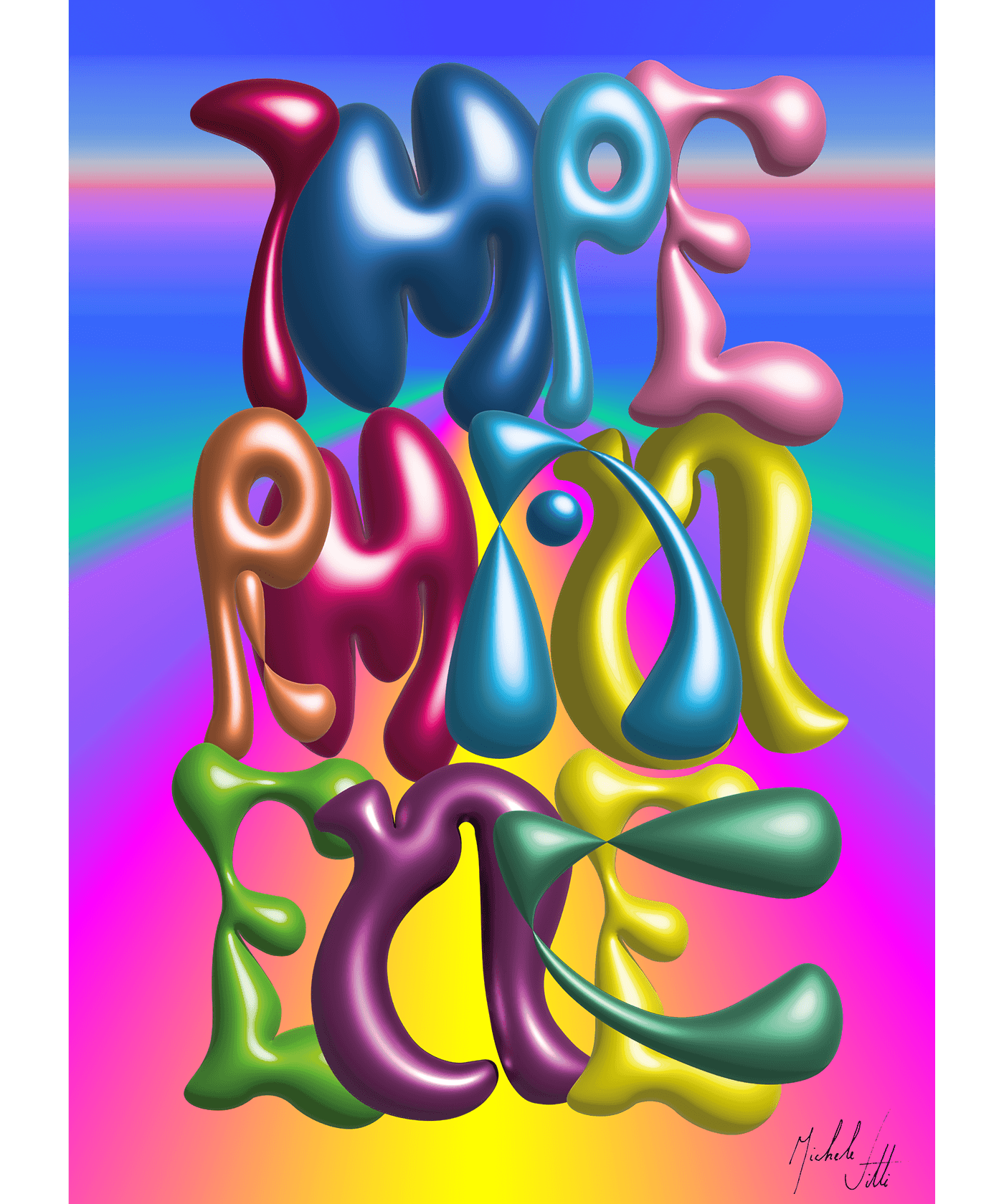 astratto design abstract colori lettering poster impermanenze lettere