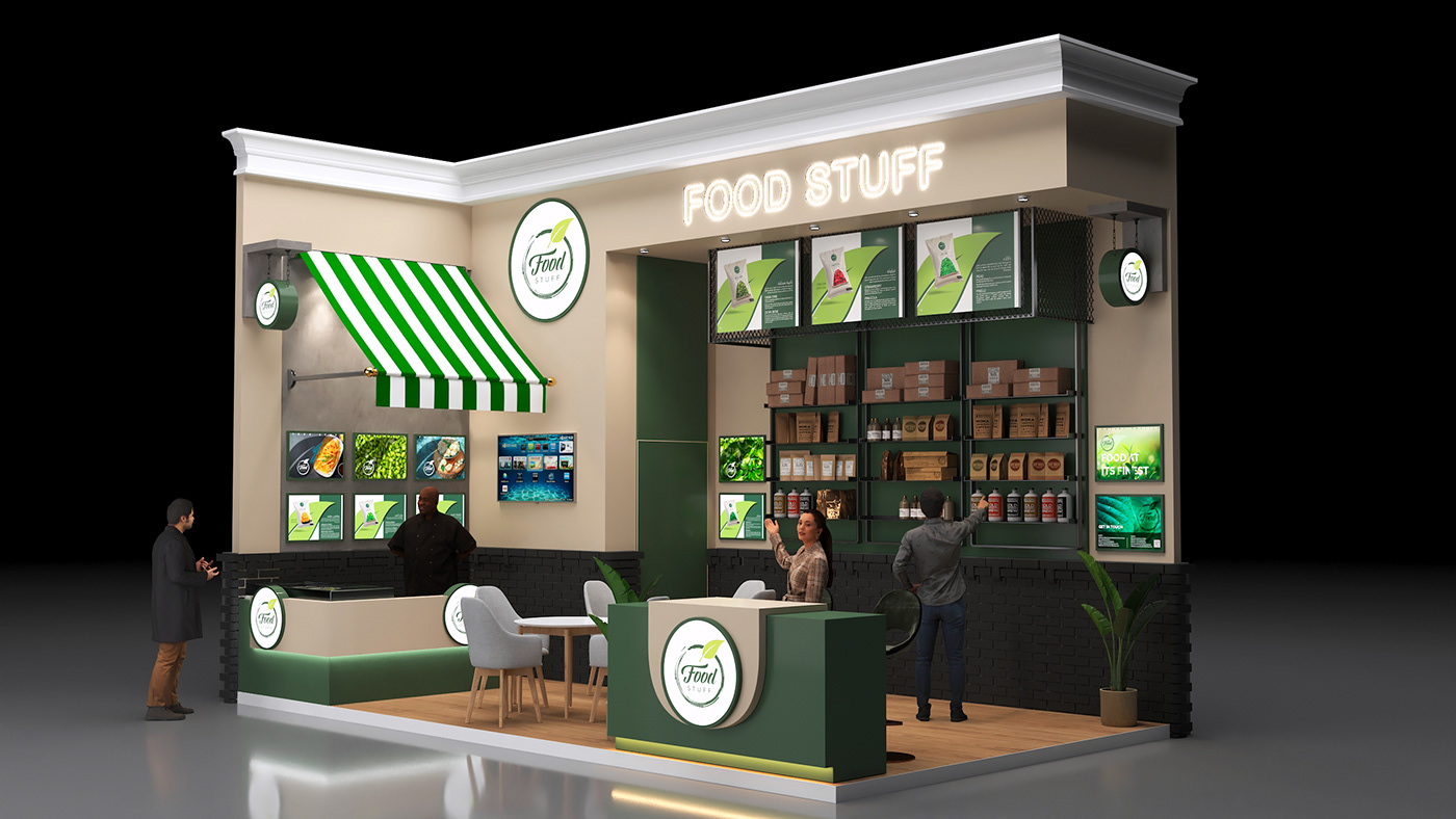 booth Exhibition  Stand Event Food  restaurant design 3D foodandbeverage