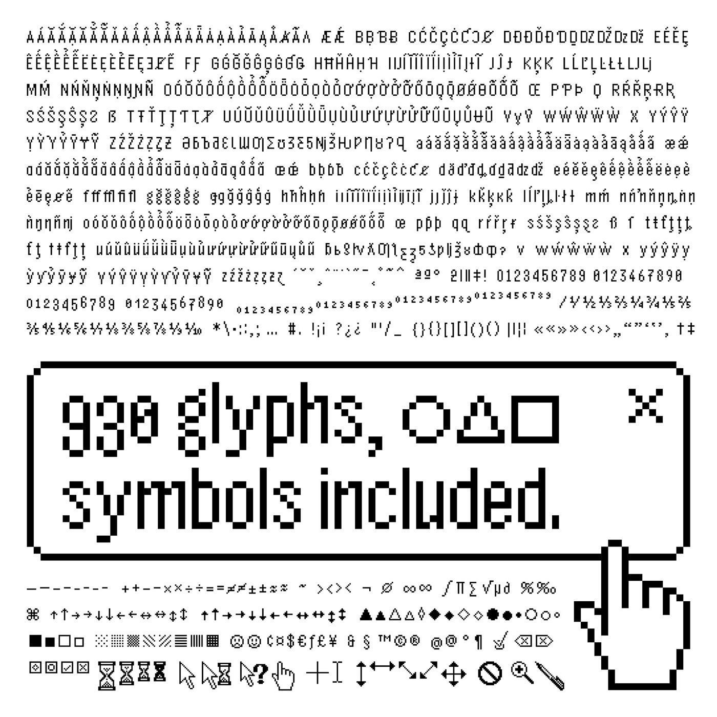 bitmap pixel Flash font Typeface typo black and white minimal simple swiss modular grid based digital micro