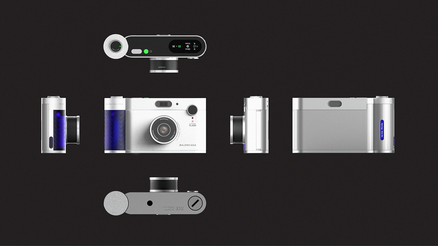 product design  product Film   camera industrial design  Balenciaga Fashion  Film Camera brand collaboration brand