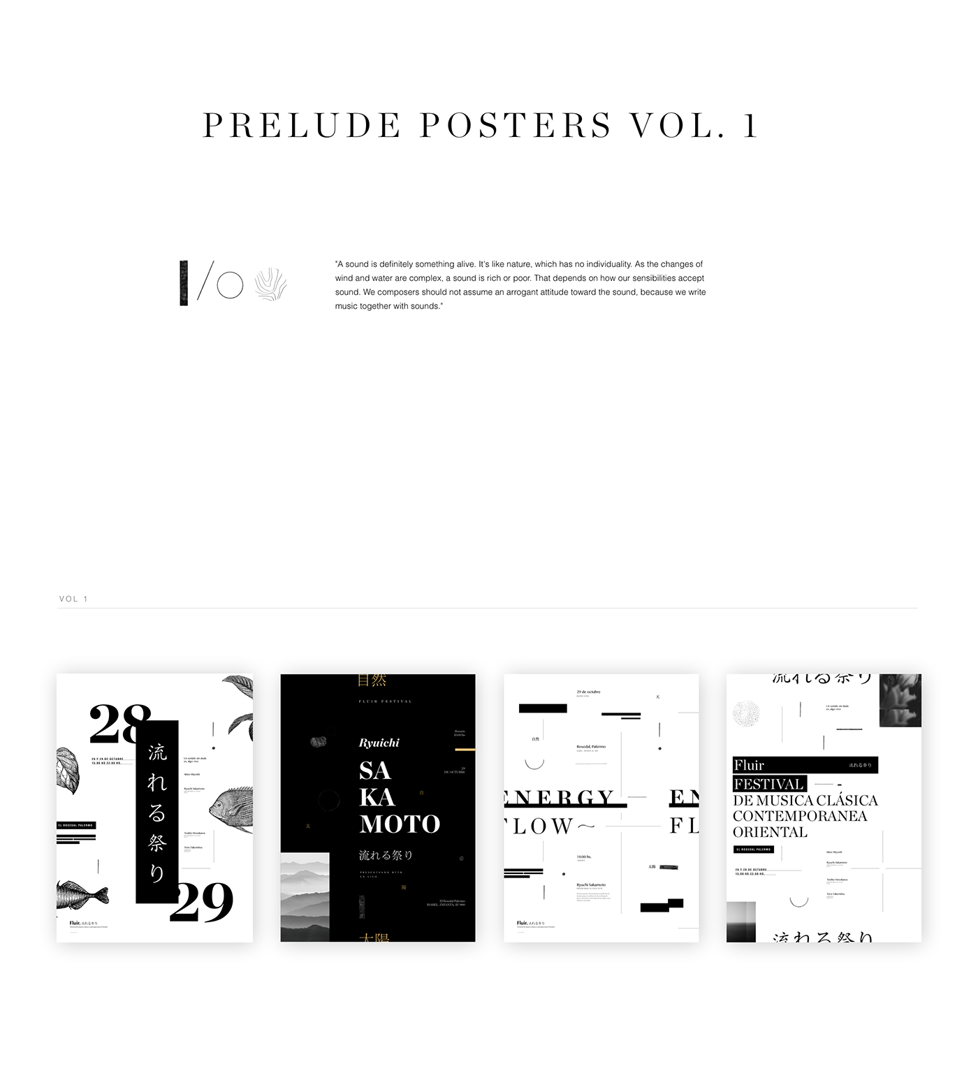 prelude poster japan Classic Layout grid simple clean brand sound nostalgic solemn