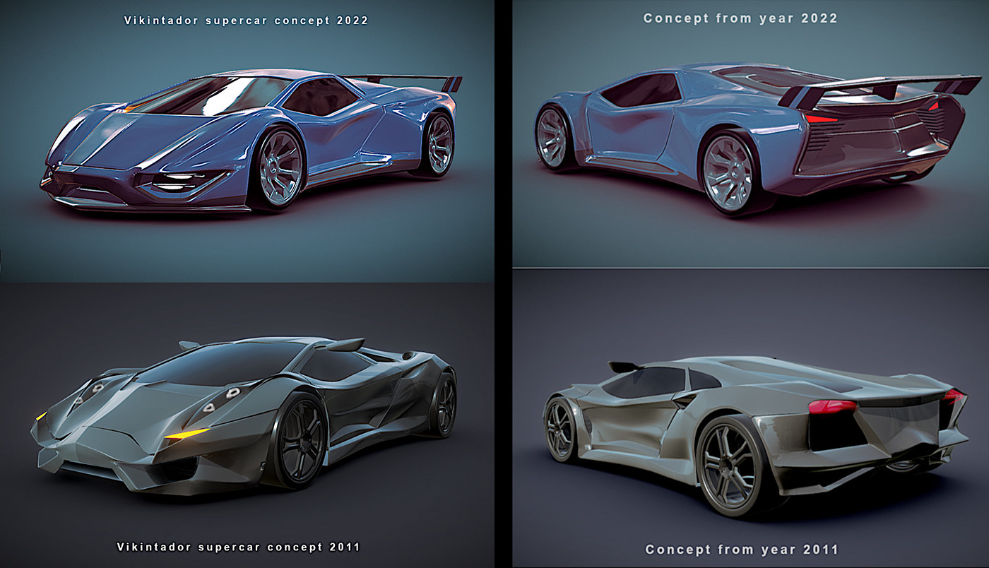 3dmodeling 3drendering automotive   Automotive design blender Cars conceptcar digitalart supercar design vikintador