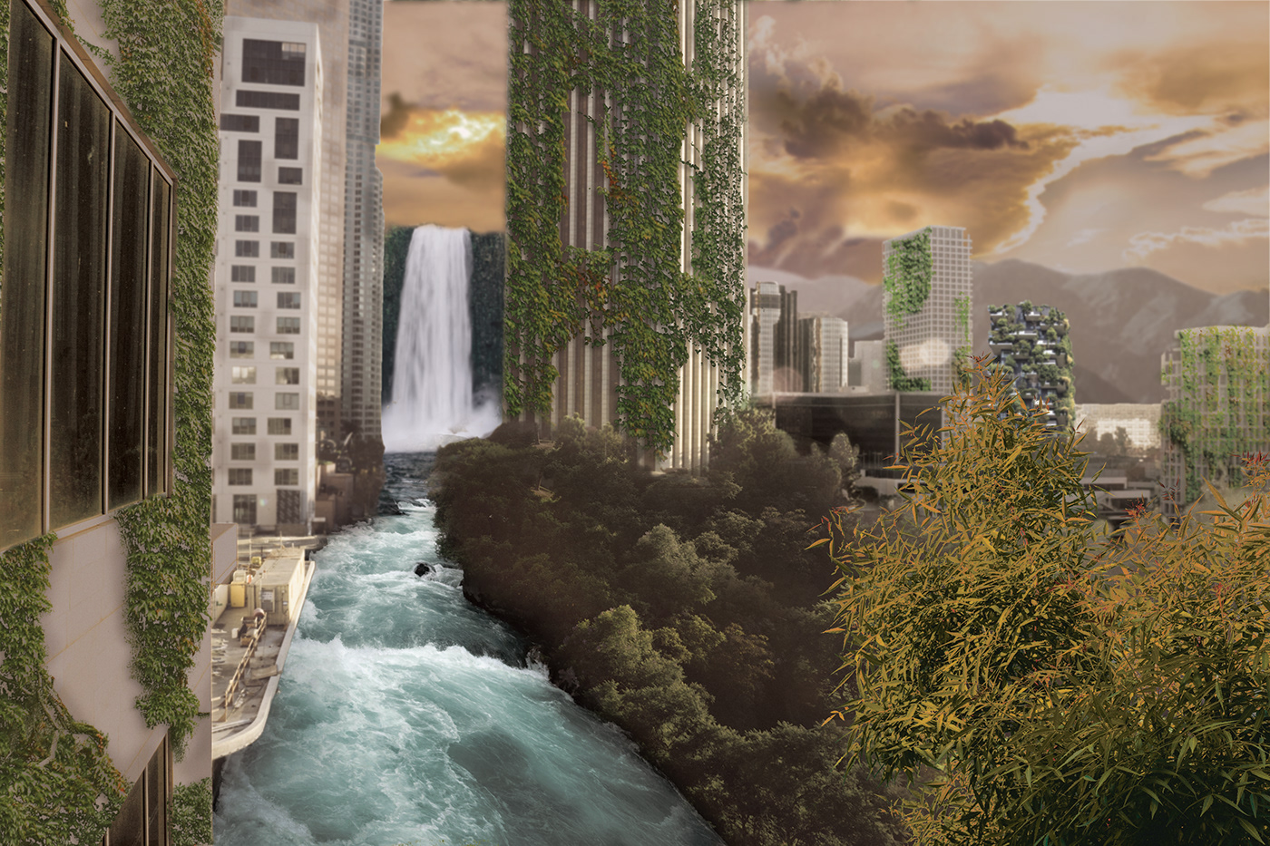 Digital Art  Digital Collage photoshop Post Apocalyptic Lost City overgrown