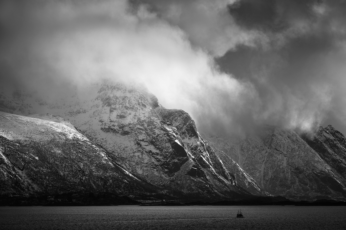 black and white clouds Island Landscape lofoten mountains Nature Photography  SKY Travel