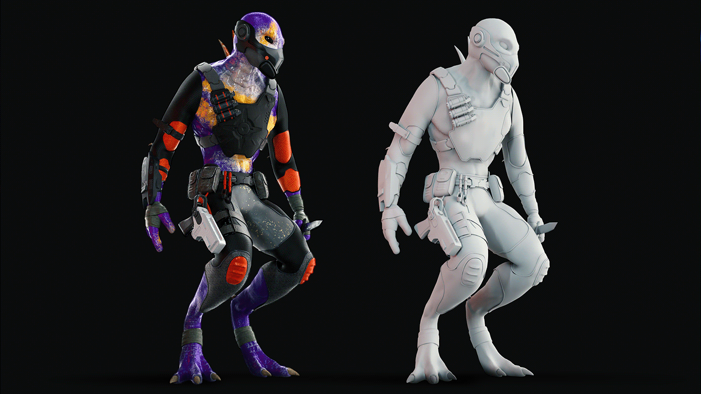 allien character animation character modeling monsters sci-fi Scifi zbrush sculpt