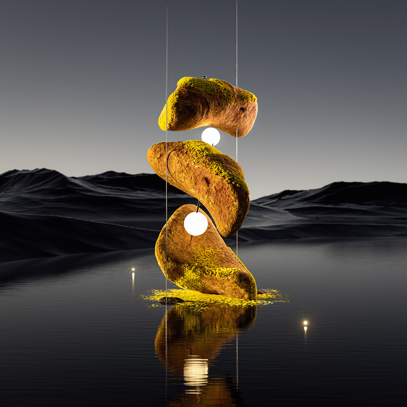 3D abstract artwork color Digital Art  fine art geometric installation octane sculpture