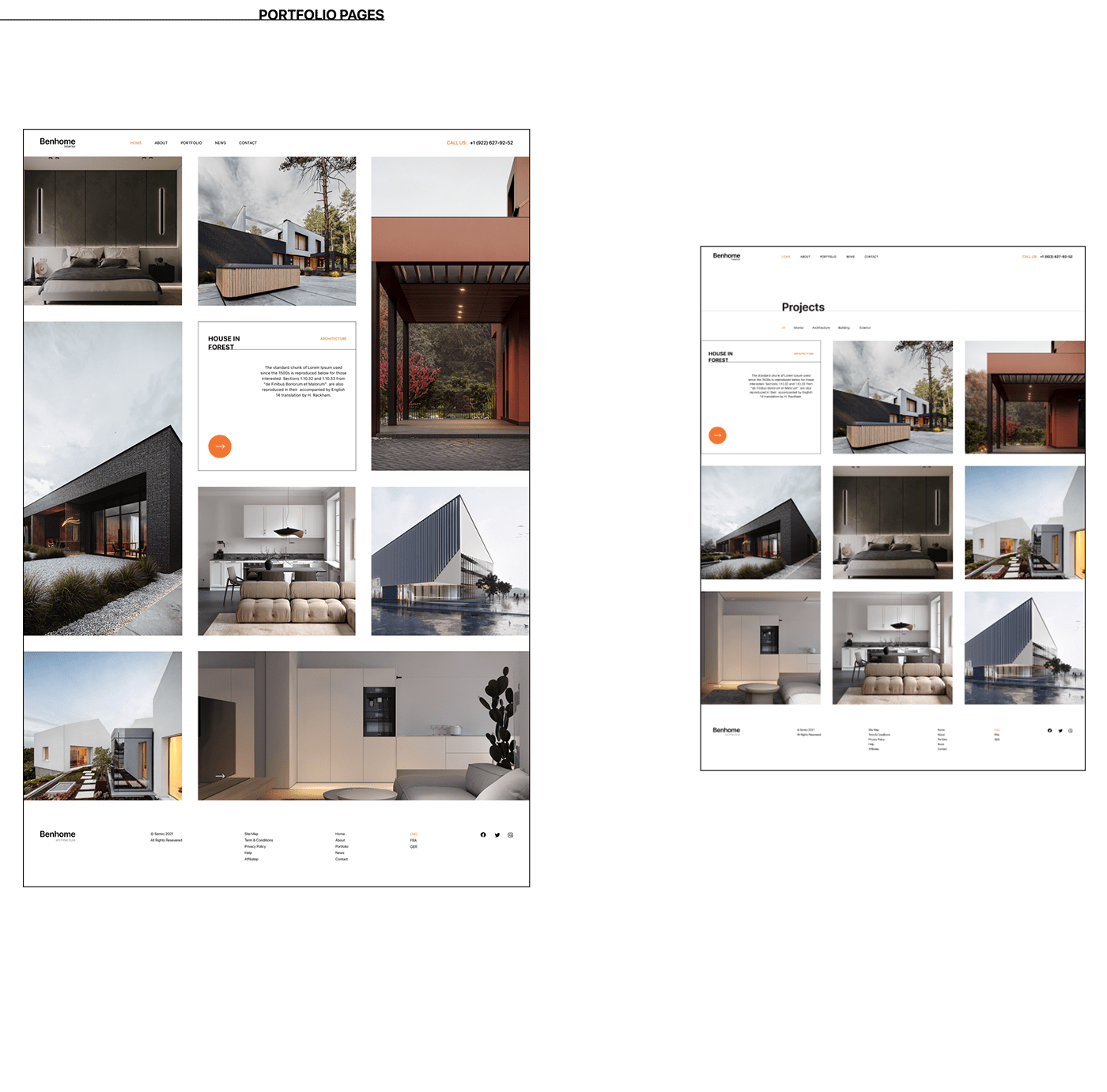 architect architecture construction corporate Interior mobile Web Website Minimalism UI