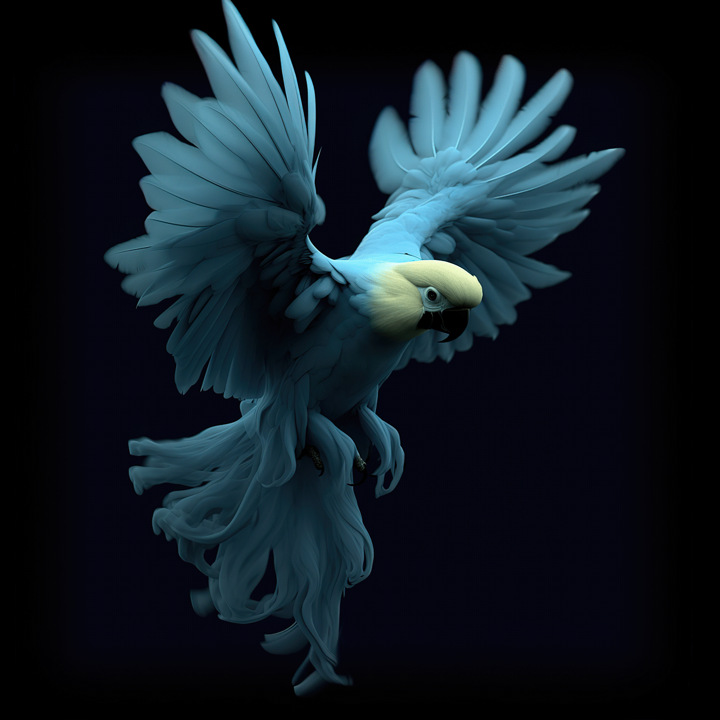 bird animals Digital Art  ai parrot Nature blue