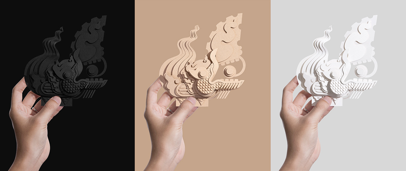vietnam TONbui paper-cut key-visual branding  handcraft traditional culture design