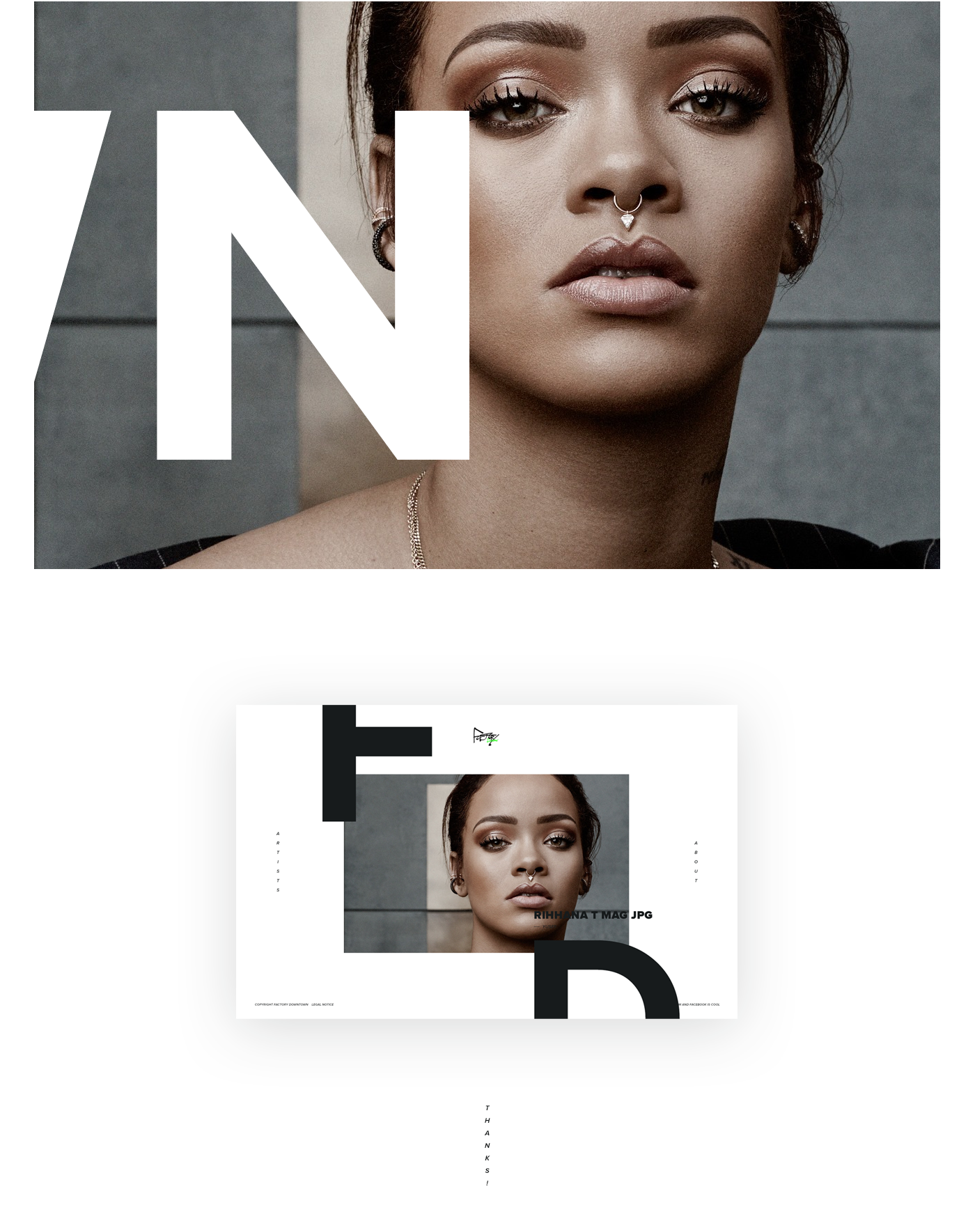minimalistic Responsive Web gallery bold typography   agency