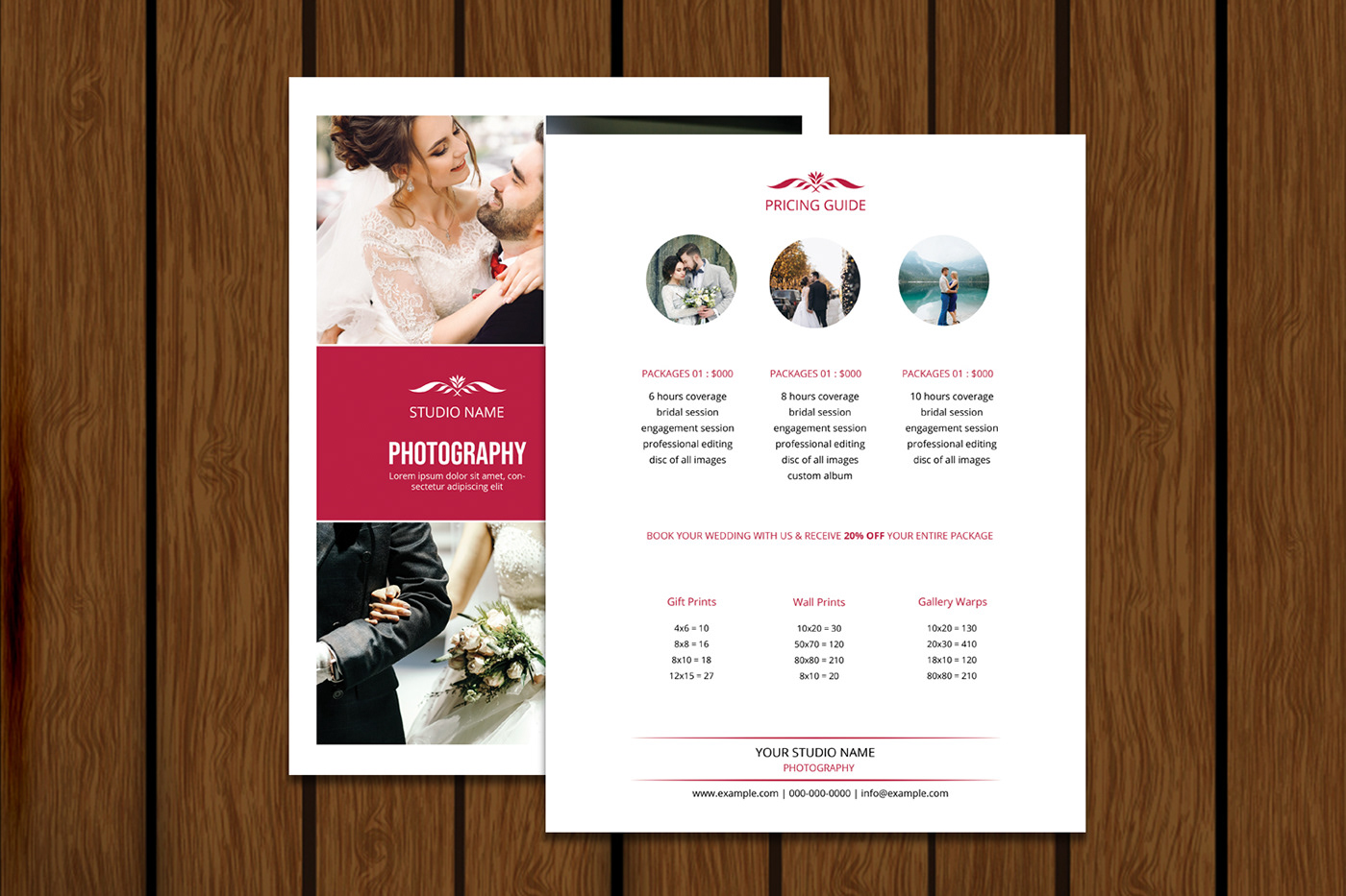 photography price list flyer wedding Photography Pricing guide