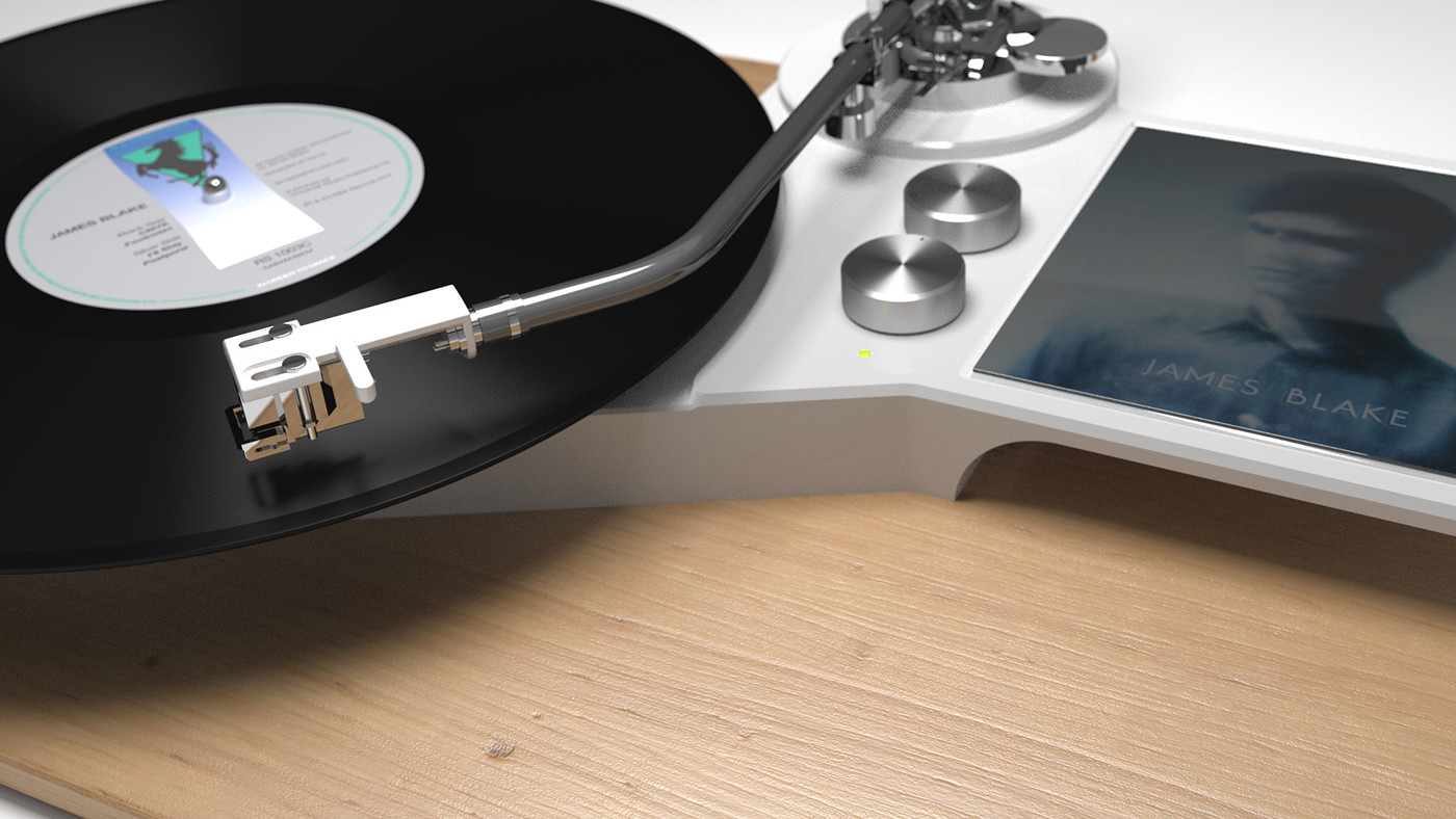 vinyl record player Smart 3D blender industrial design product Render
