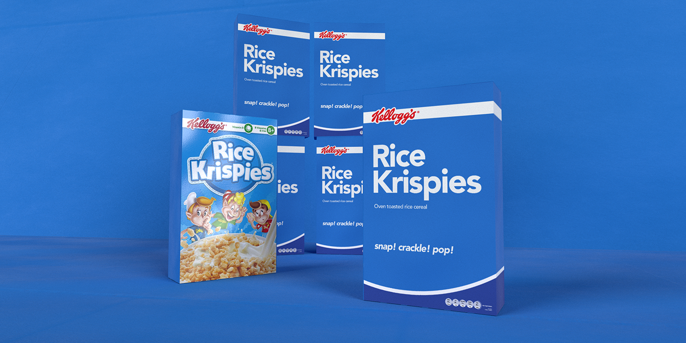Packaging Kelloggs Cereal minimal clean graphic design  art direction 