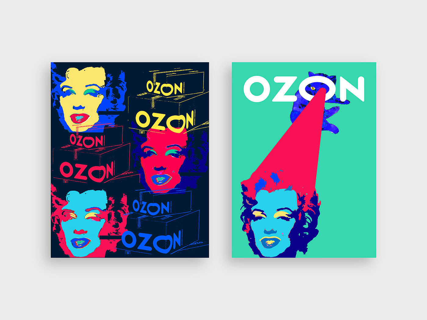 Andy Warhol collage ozon ozon ballon Pop Art popart poster Poster Design posters typography  