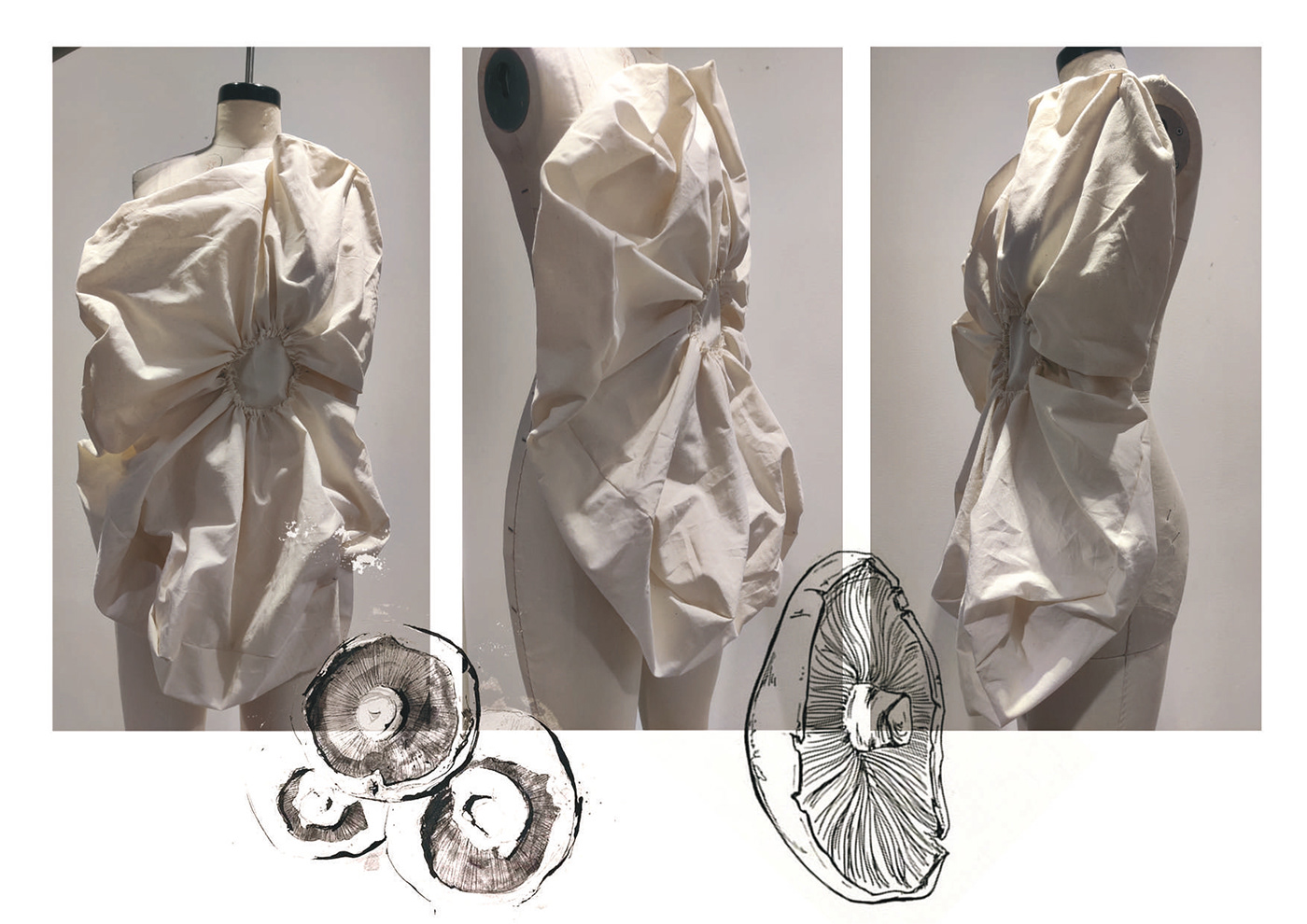 Sustainability recycled fashion upcycled fashion design womenswear Fashion  sewing fabric manipulation fashion portfolio