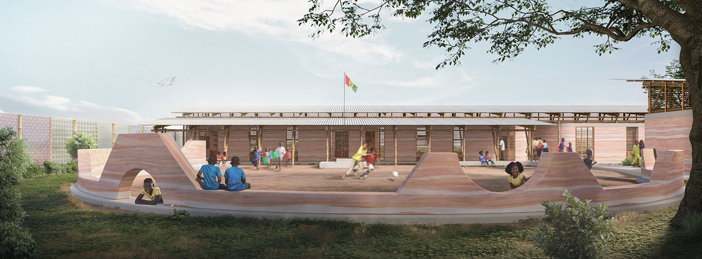 architecture visualization archviz Render 3ds max school School Project africa senegal vernacular