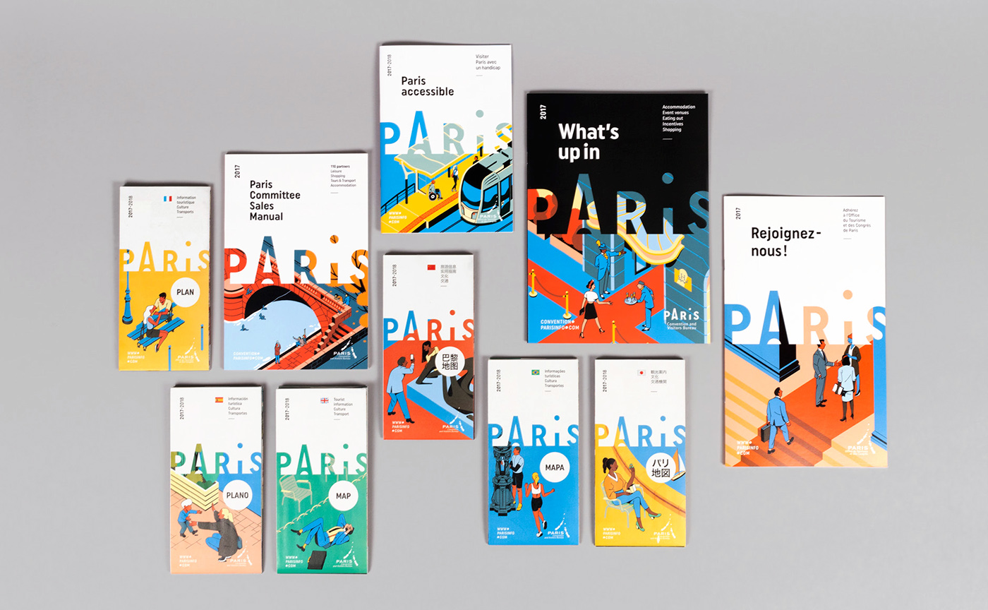 Paris illustrations minimal colorful editorial Editions Layout Tourisme tourism