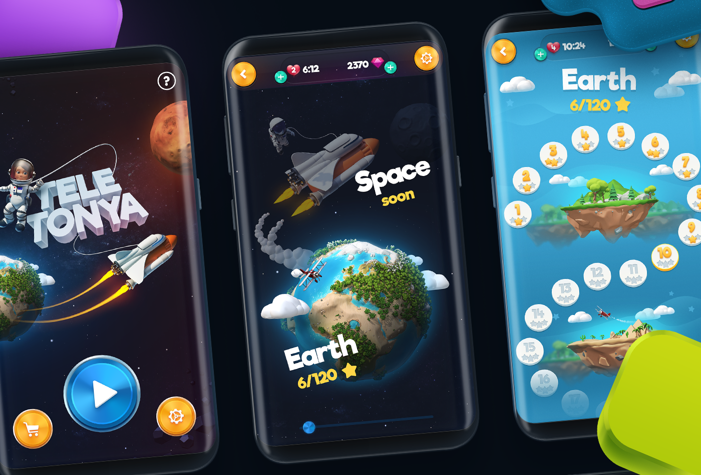 game Character Space  mars casual mobile puzzle 3D ILLUSTRATION  match 3