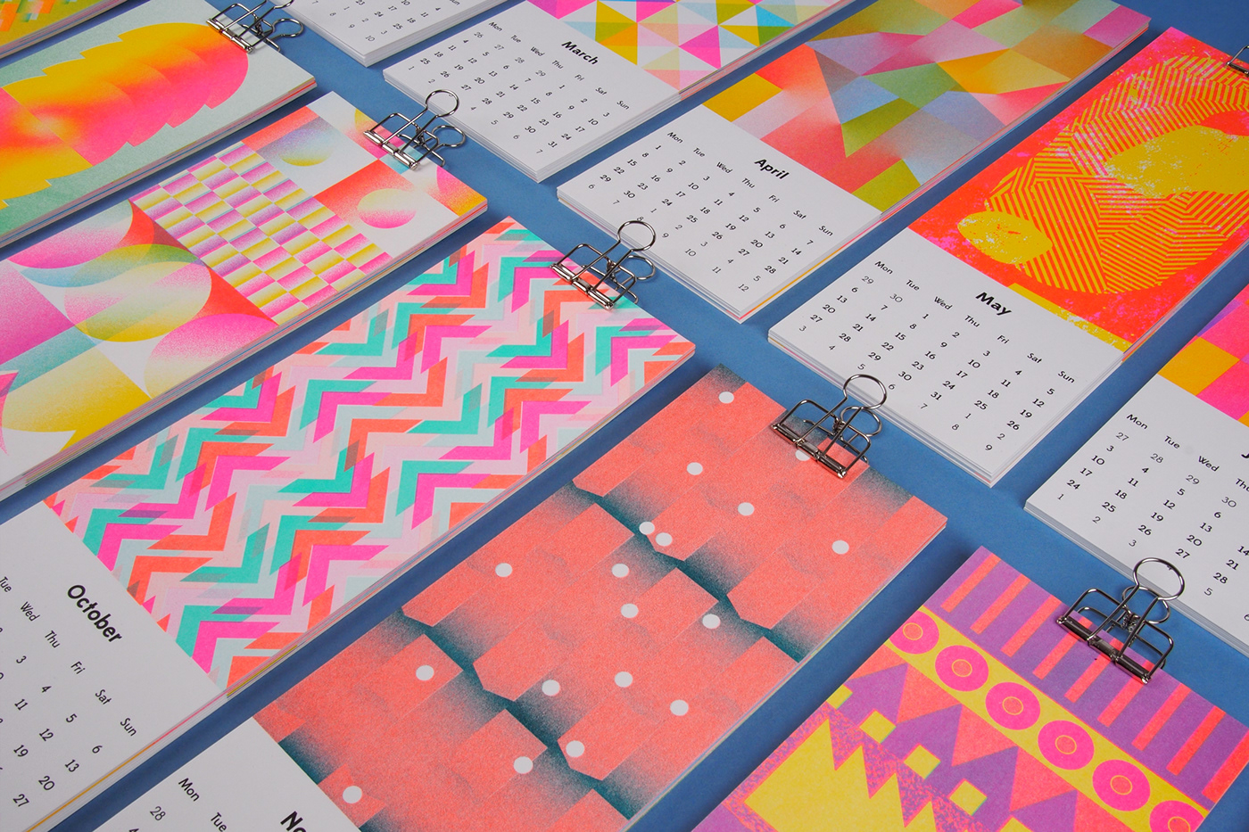 calendar calendar design colors gradients texture print Layout colorful abstract risograph