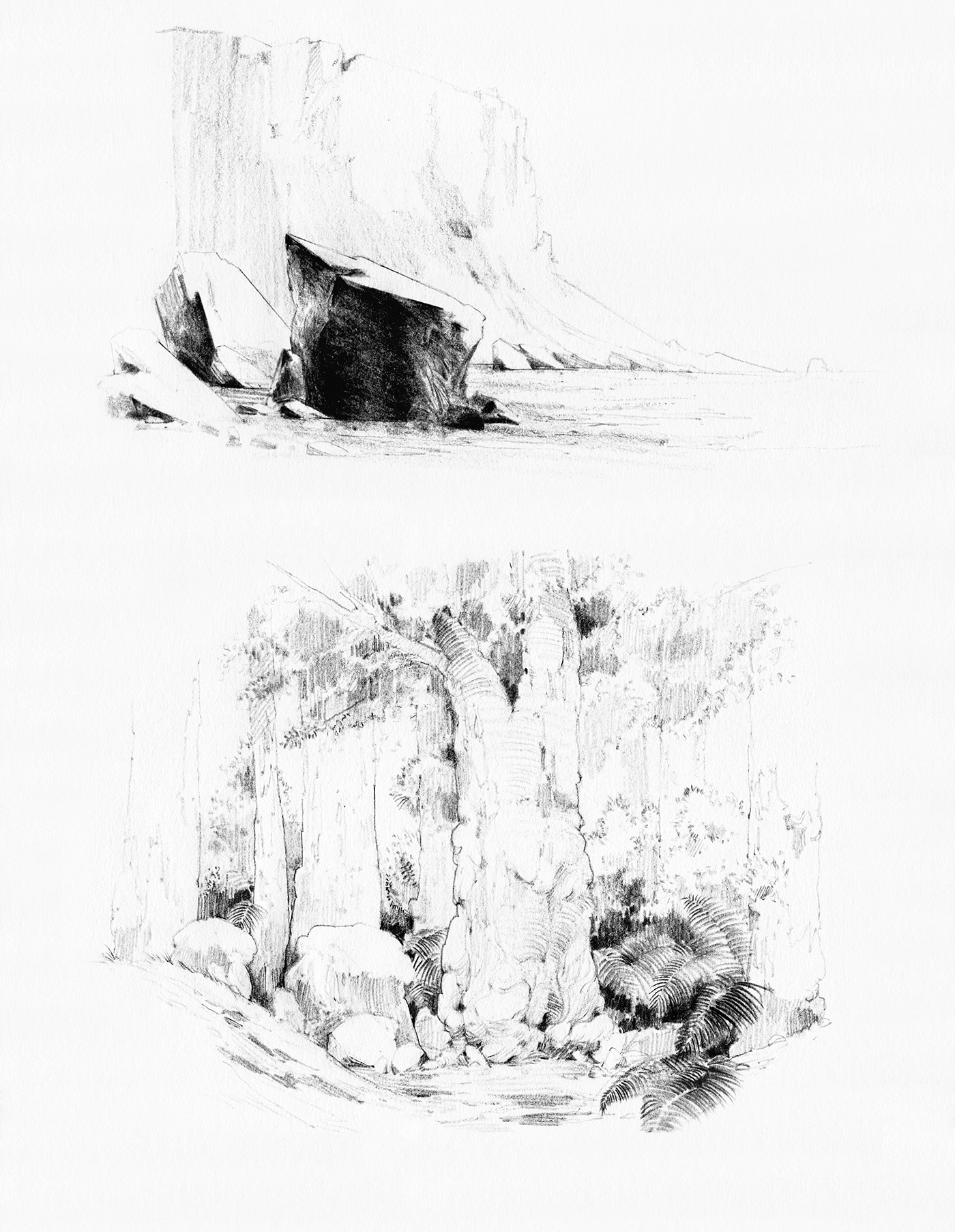sketches croquis Layout background Landscape Tree  concept art sketchbook paper Drawing 