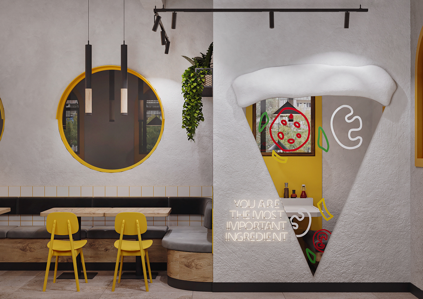 Armenia Pizza interior design  restaurant pizzeria coffee shop bar yellow Cheese Fast food