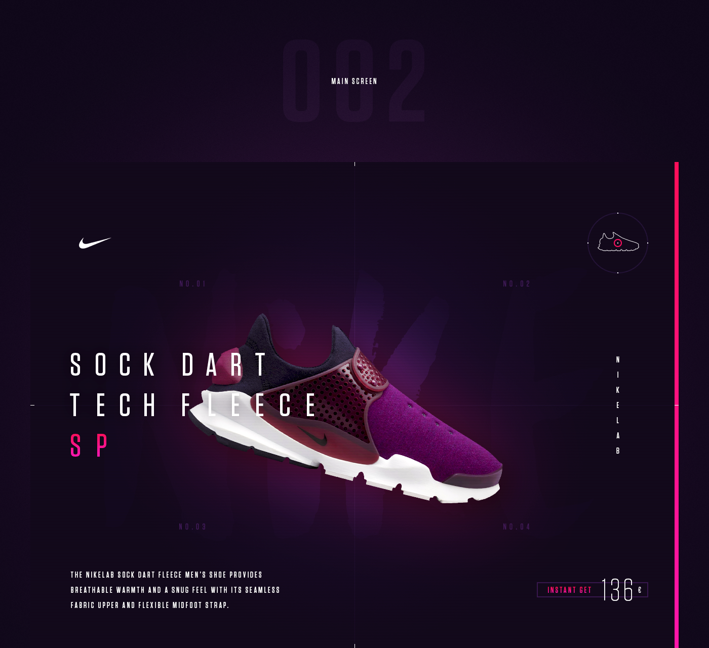 Nike nikelab Sock Dart Fleece Men's shoe mulberry shoe sport futuristic microsite Web Website site footwear hellowiktor