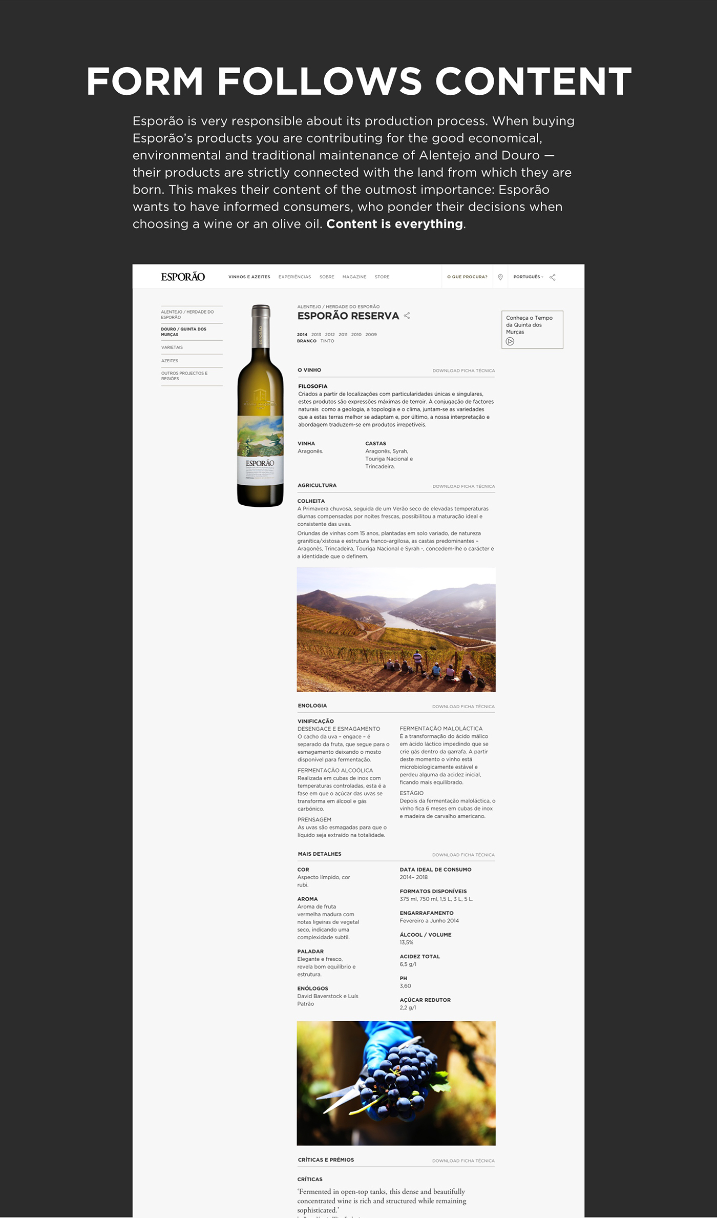 esporão wine Olive Oil Website institutional commercial
