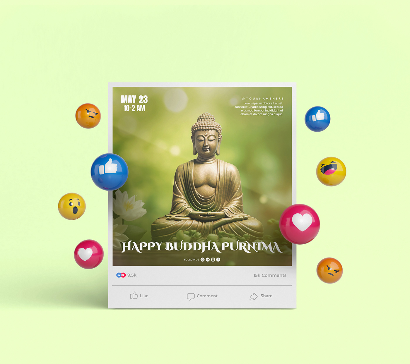 Buddha Buddha Purnima Buddhist buddhism Social media post Social Media Post Design social media posts graphic design  instagram
