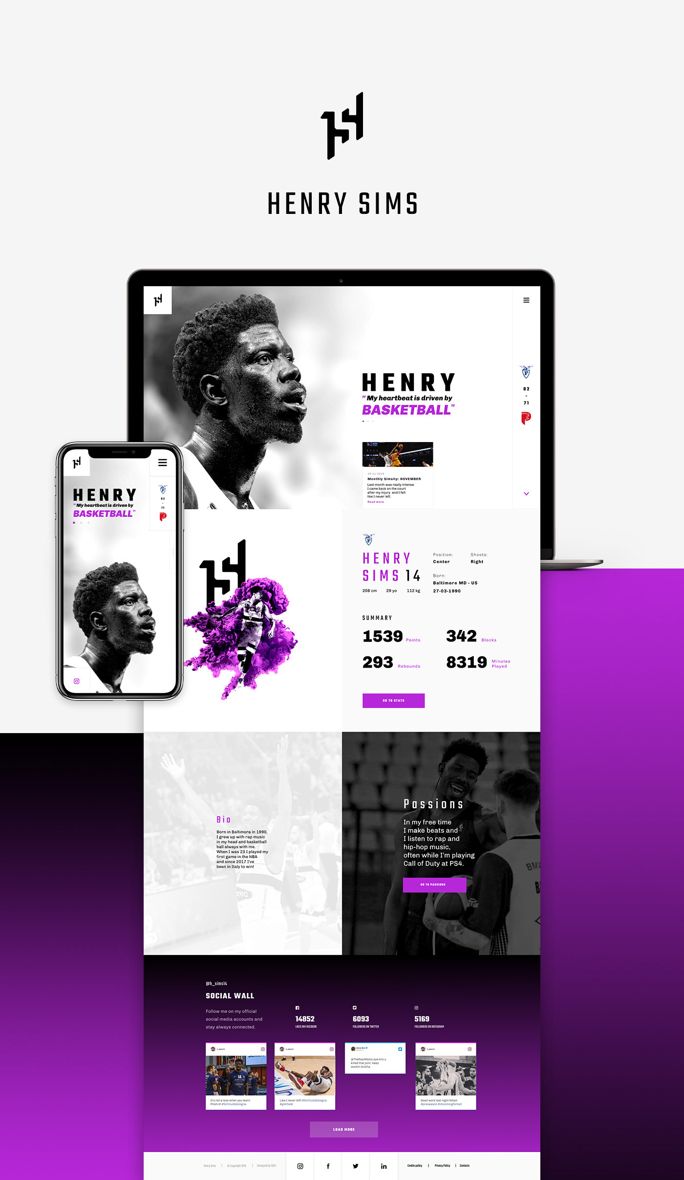 ux Henry Sims Web Website design strategy digital basket Logotype sport