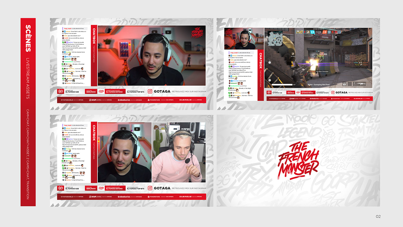 art direction  Gotaga livestream motion Photography  Streaming tag Twitch typography   vitality