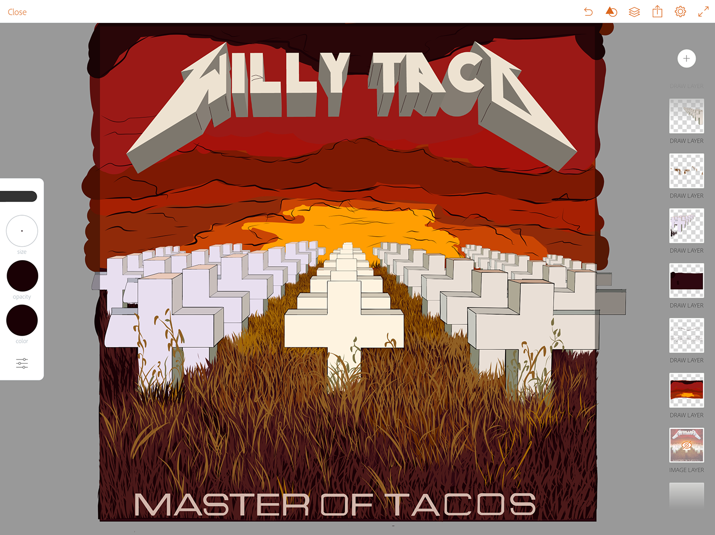 Willy Tacos master of puppets Master of Tacos merch design Tacos shirt designs graphic design  art