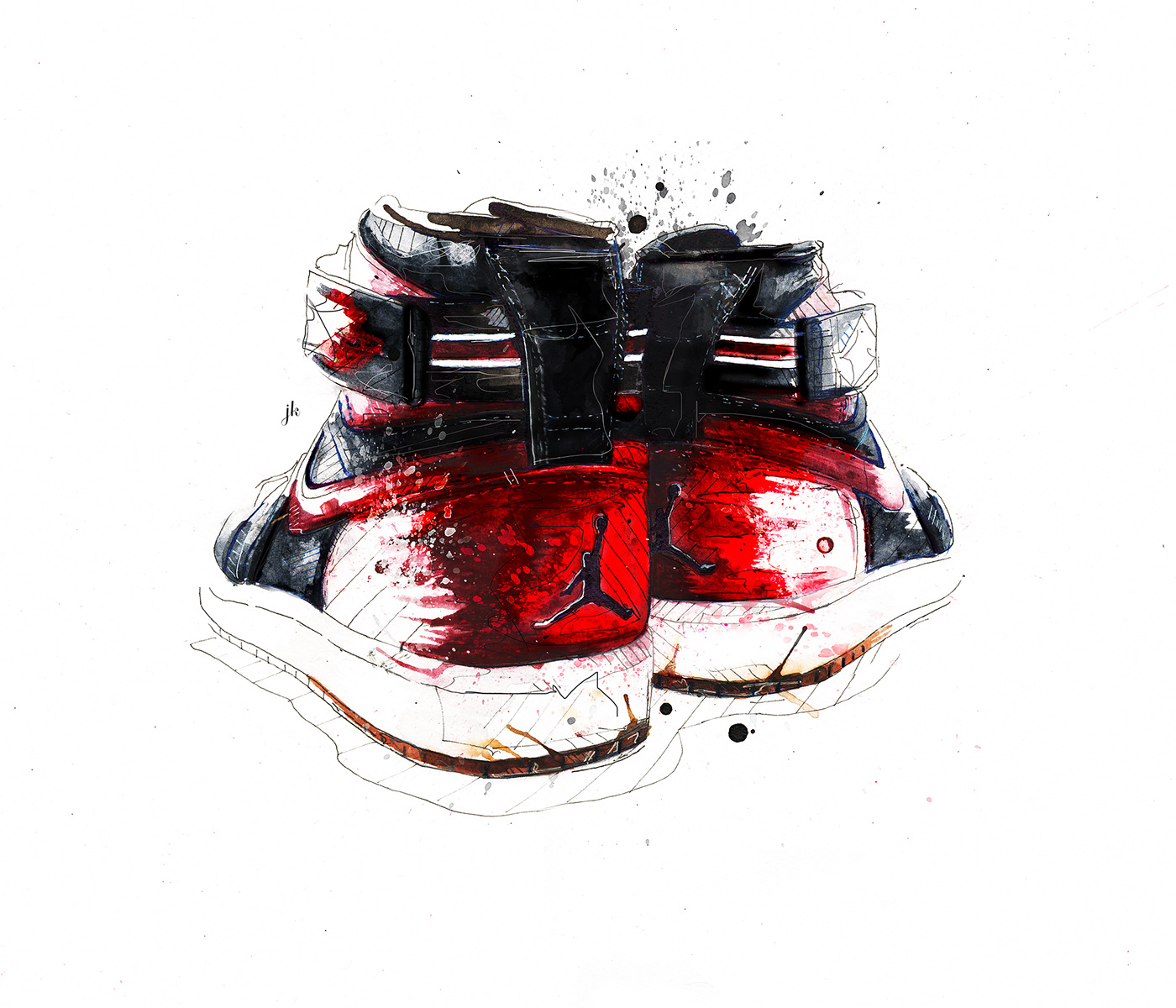 Jeremy Kyle Art Jordans shoes Fashion Illustrations Sneaker Design shoe design Nike watercolour shoe illustrations sneakers
