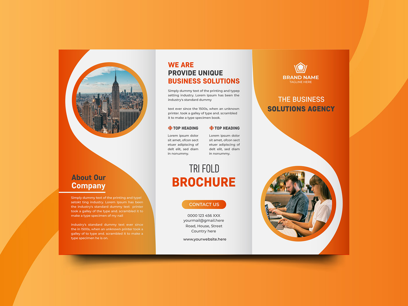 3fold brochure Advertising  brochure brochure design Brochure Template Company Brochure modern brochure tri-fold brochure trifold Trifold Brochure Design