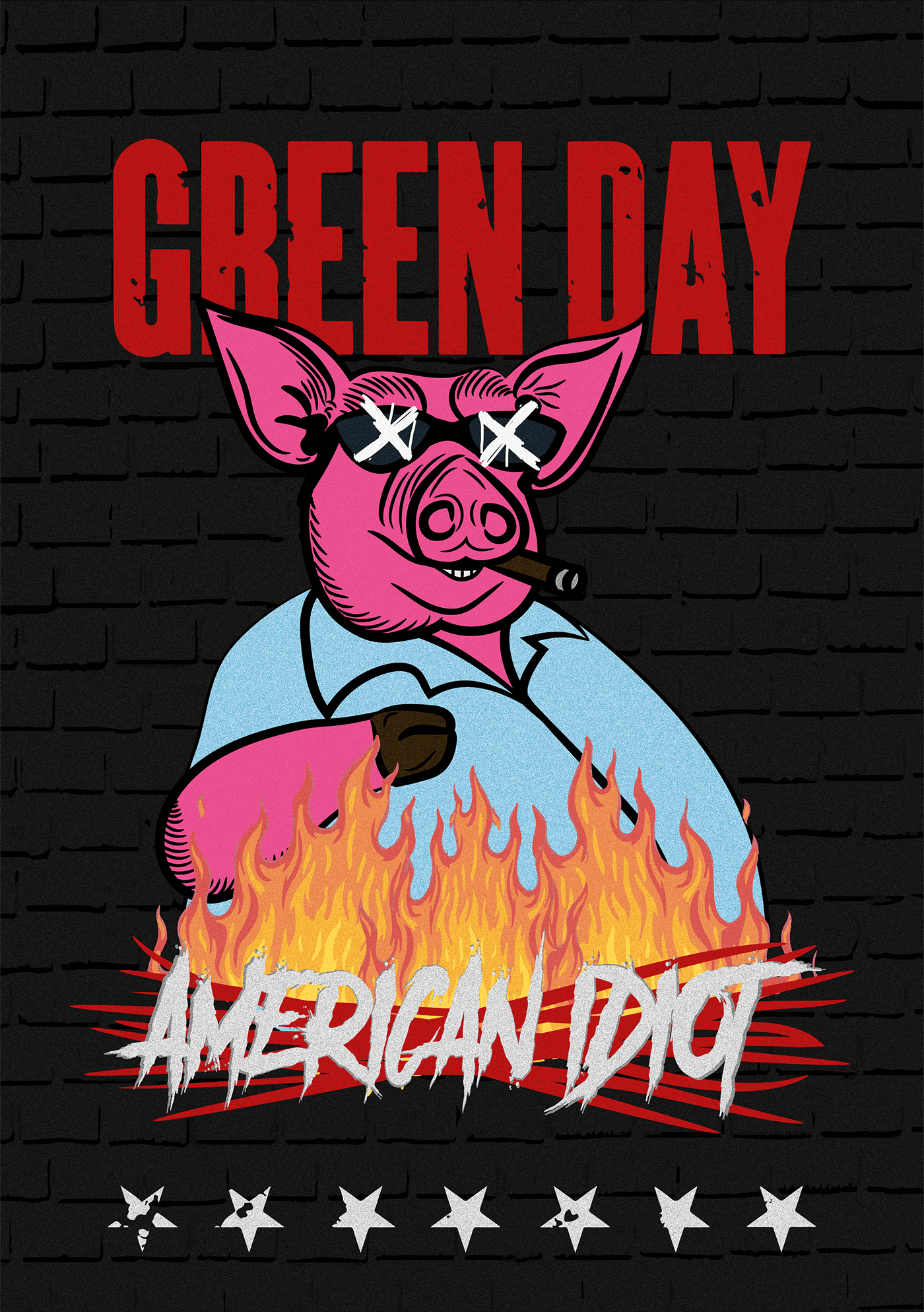 americanidiot cover cover design greenday Illustrator music punk punk rock vector