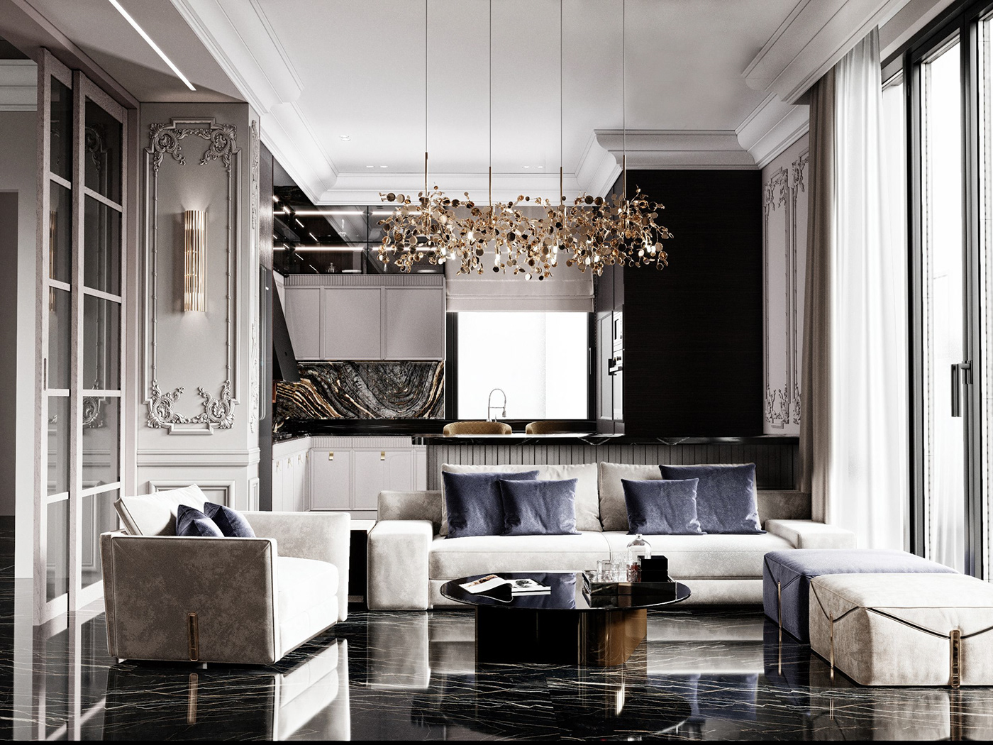 interior design  luxurious living room Marble architecture decor dining room styling  Visionnaire