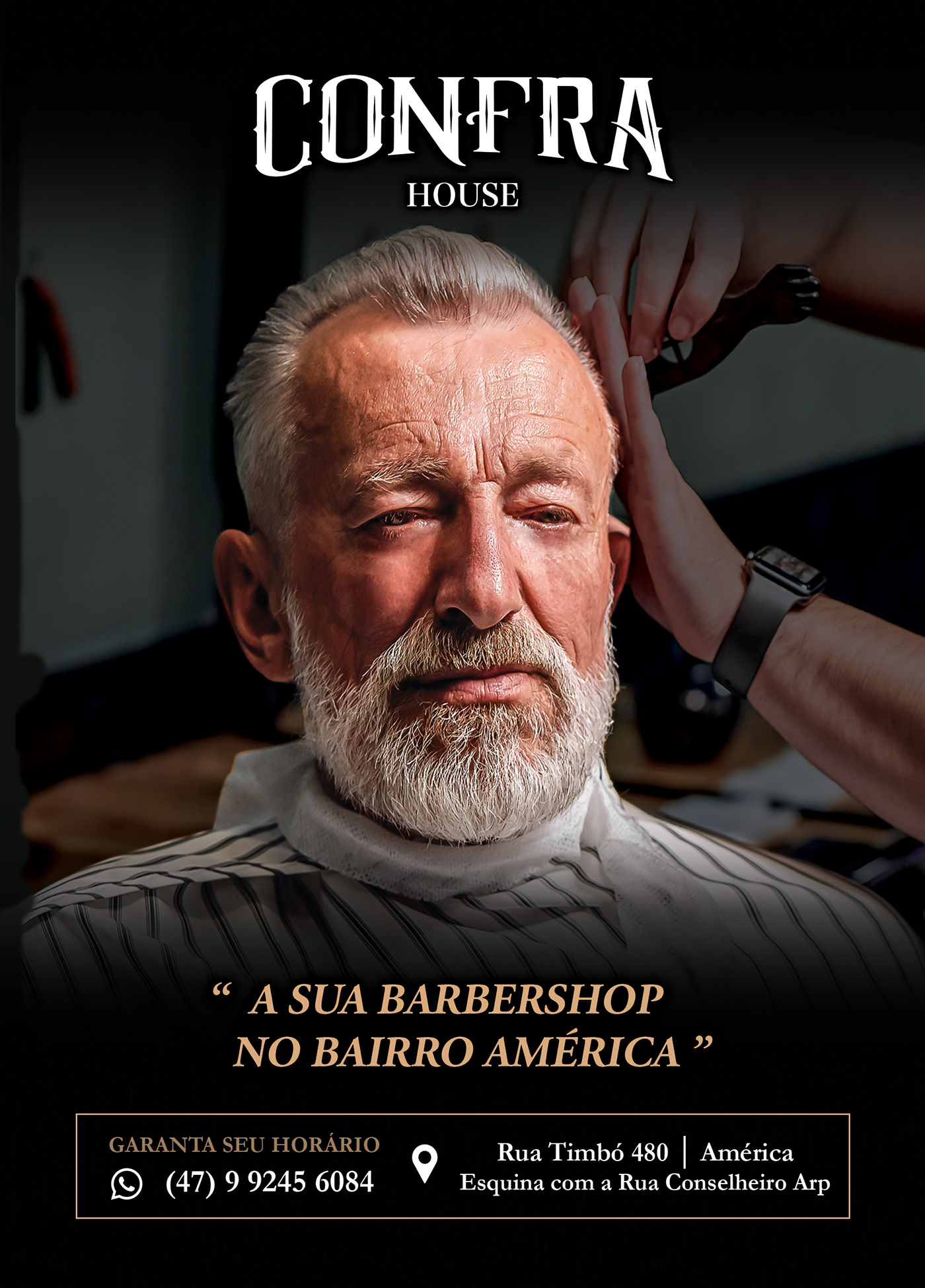 barbearia barber CONFRA flyer panfleto