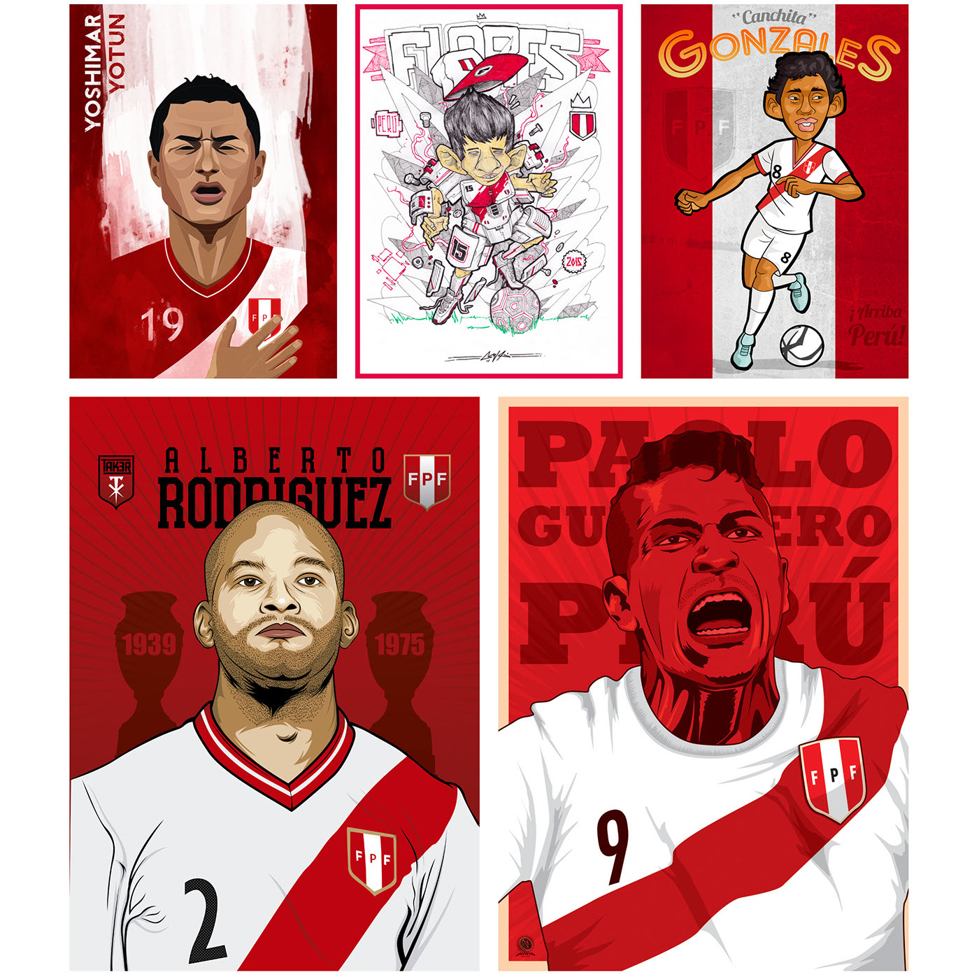 soccer Players Chile 2015 copa america book Futbol ILLUSTRATION  Cartoons america libro