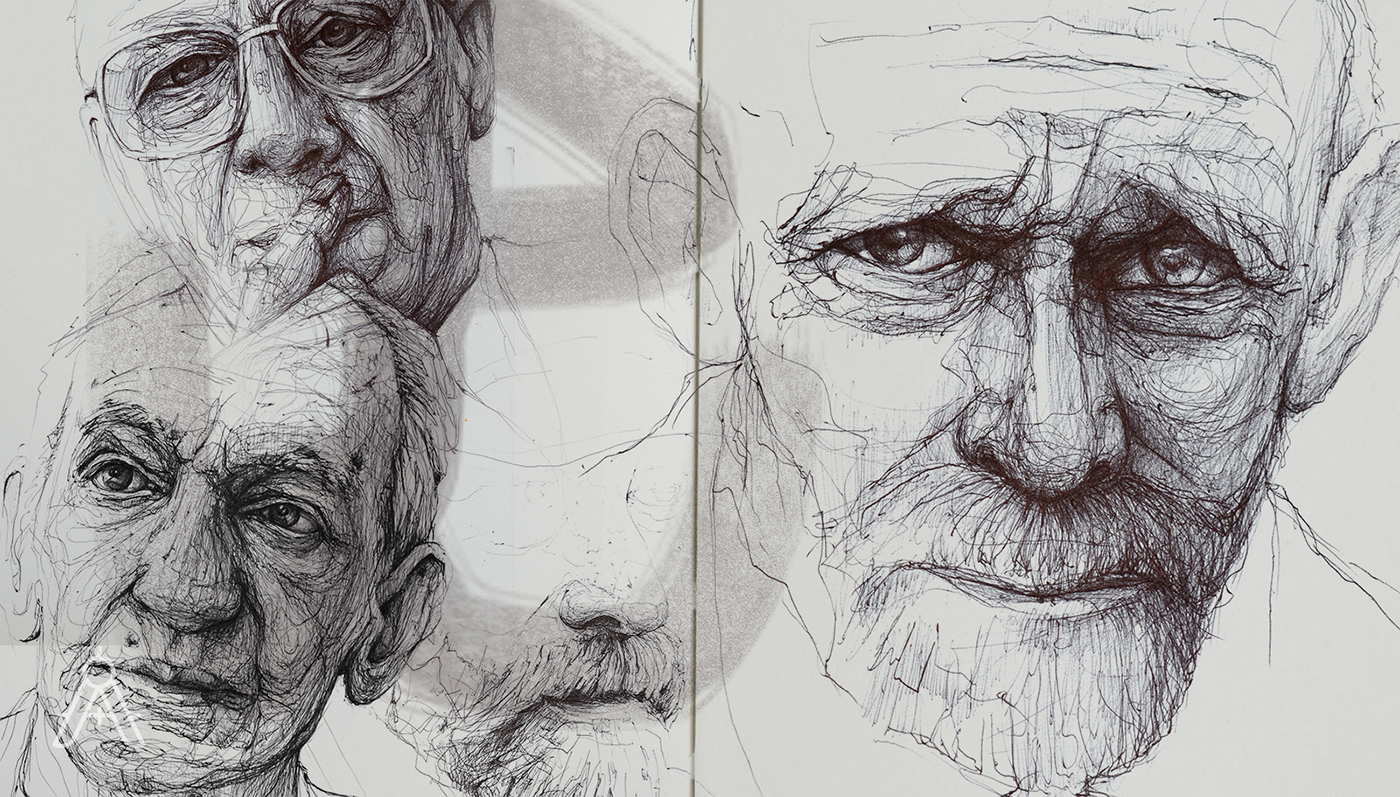sketch ILLUSTRATION  Drawing  sketchbook art portrait oldman pencil pen
