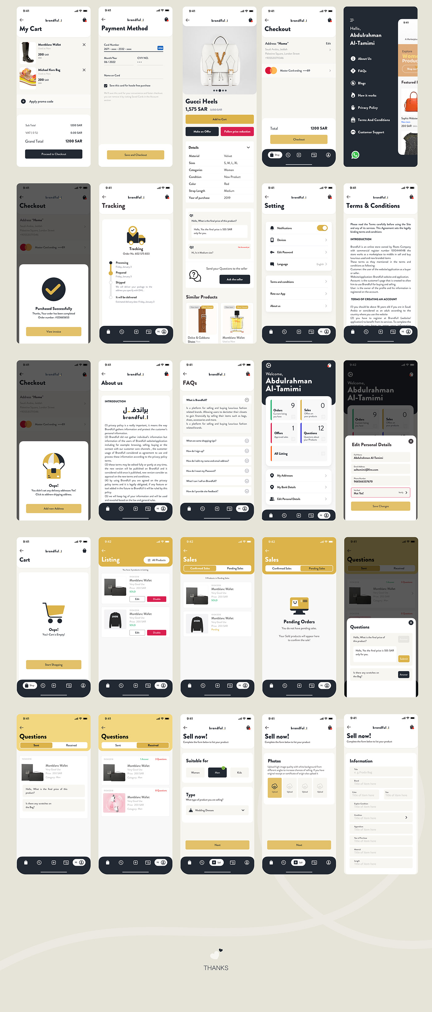 app Brandfull brands design E COMMERCE KSA mobile Saudi Arabia UI Website