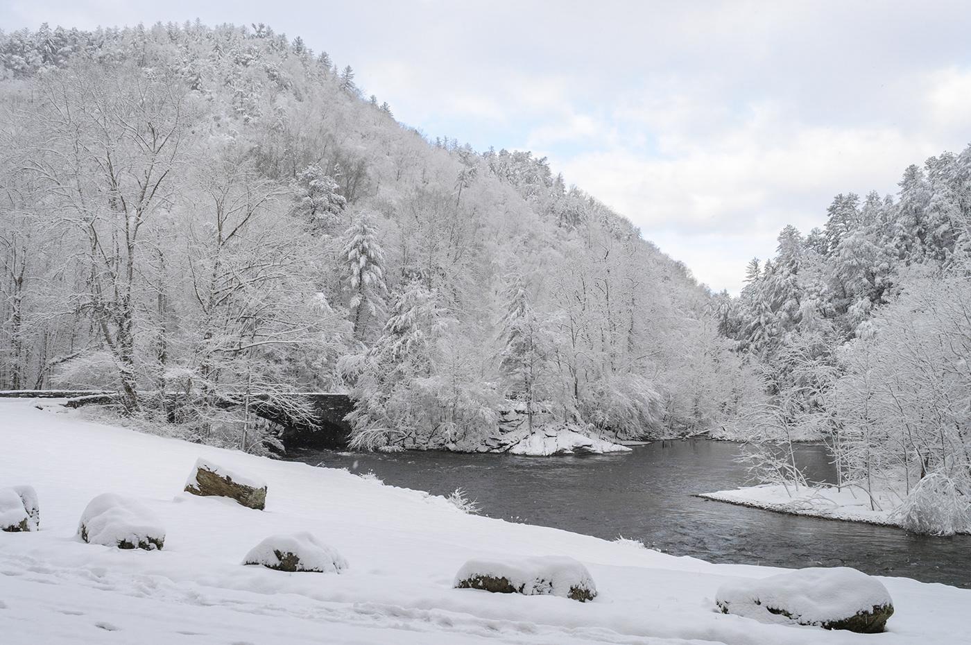 Great Smoky Mountains landscape photography laura captain Mountain river Smoky Mountains Snow photos The Smokies the wye Winter Photos Winter Wonderland