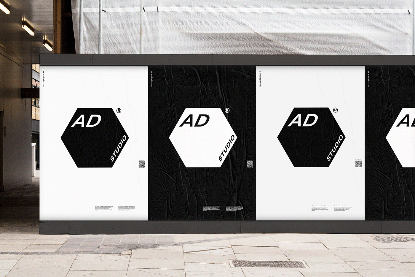 branding  minimal black typography   identity billboard poster motion Dynamic grid