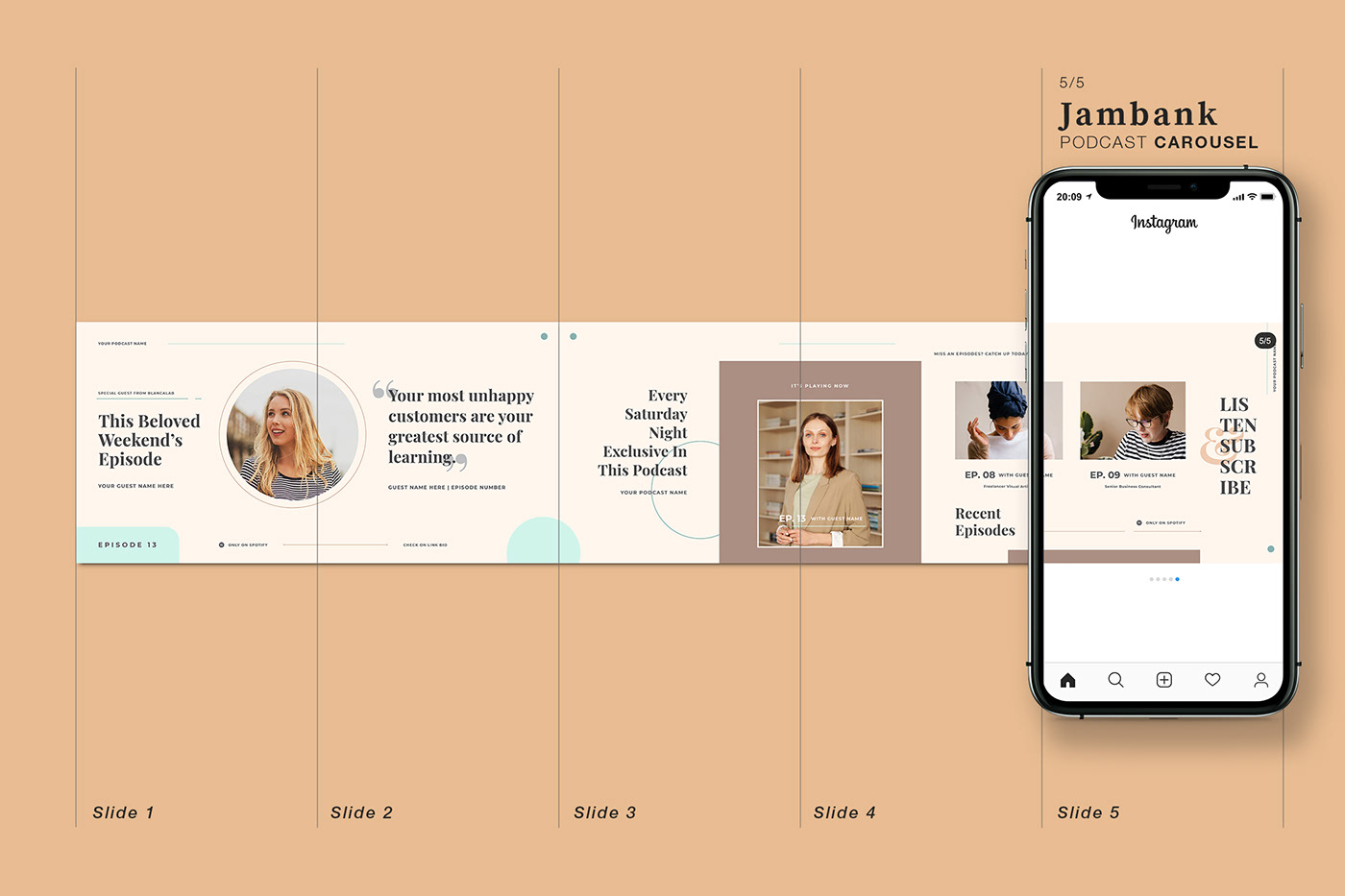 Advertising Campaign announcement canva instagram Canva template carousel instagram Instagram template minimalist layout Podcast cover Podcast Instagram Tool used