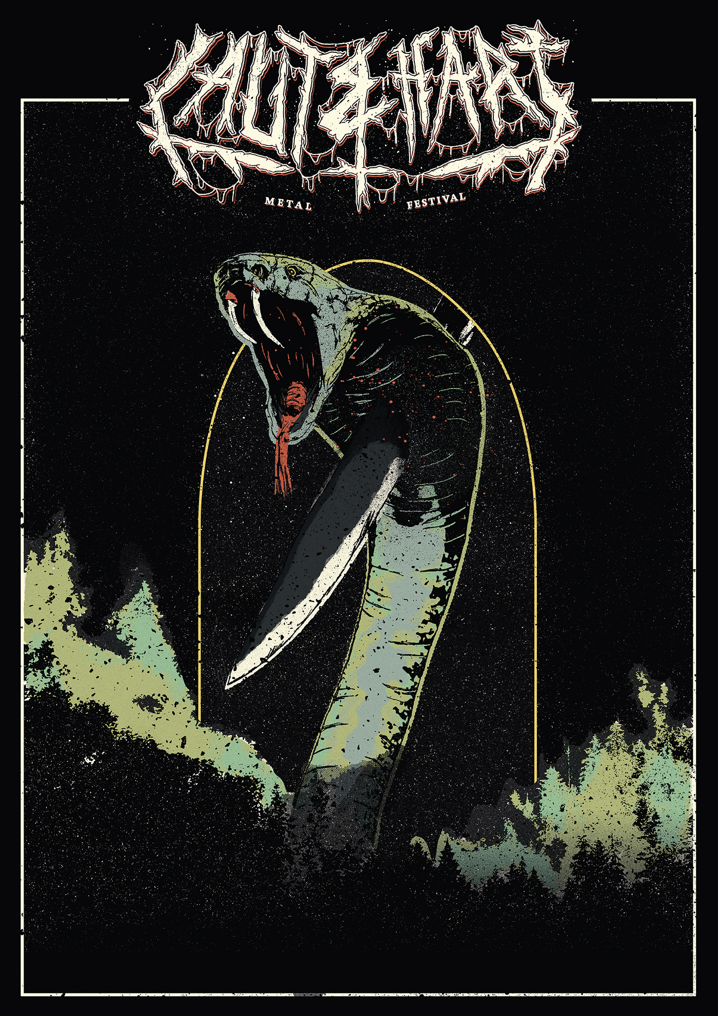 metal snake ILLUSTRATION  concert poster Social media post visual identity concept gig poster flyer