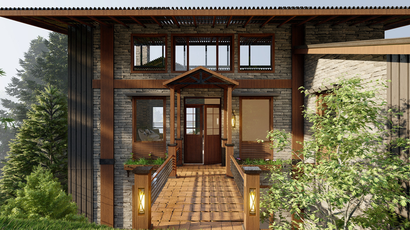retreat summerhouse architecture visualization exterior interior design  hospitality design Residence lumion vacationhome