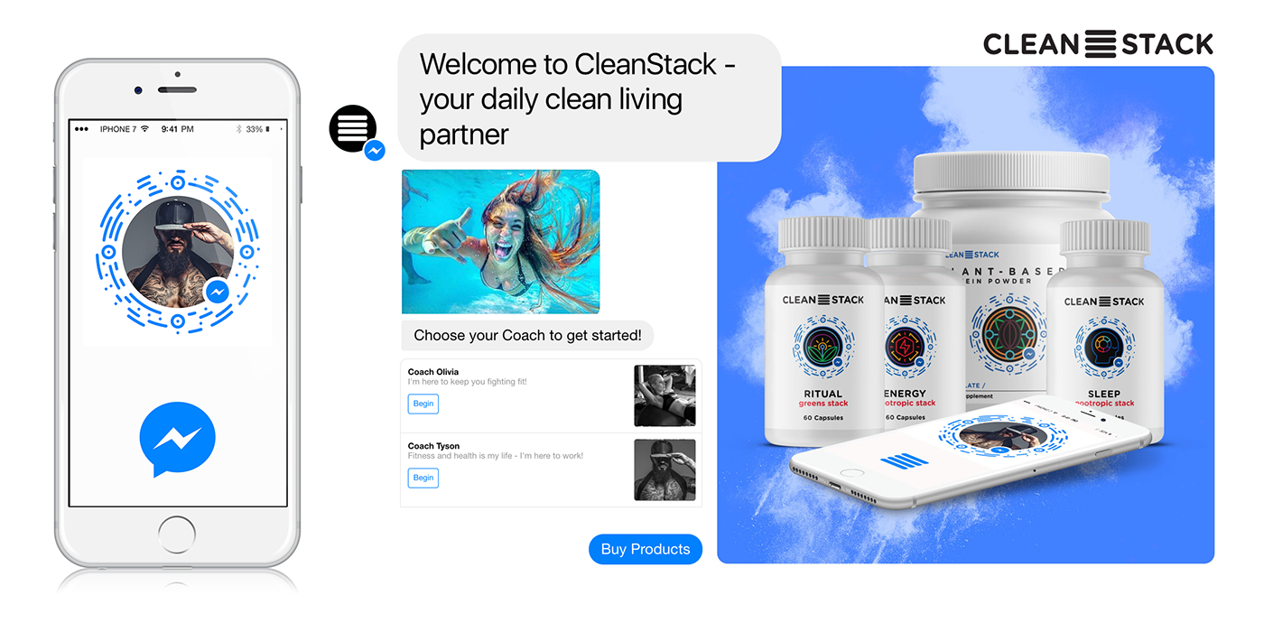 nutrition facebook messenger Chatbot Packaging vegan