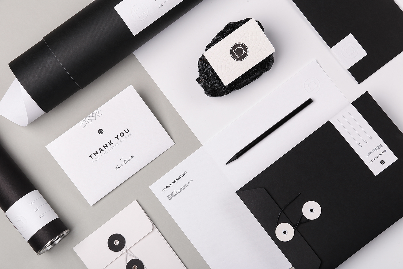 branding  business card graphics design foxtrot black monochrome letterpress logo visual identity poland