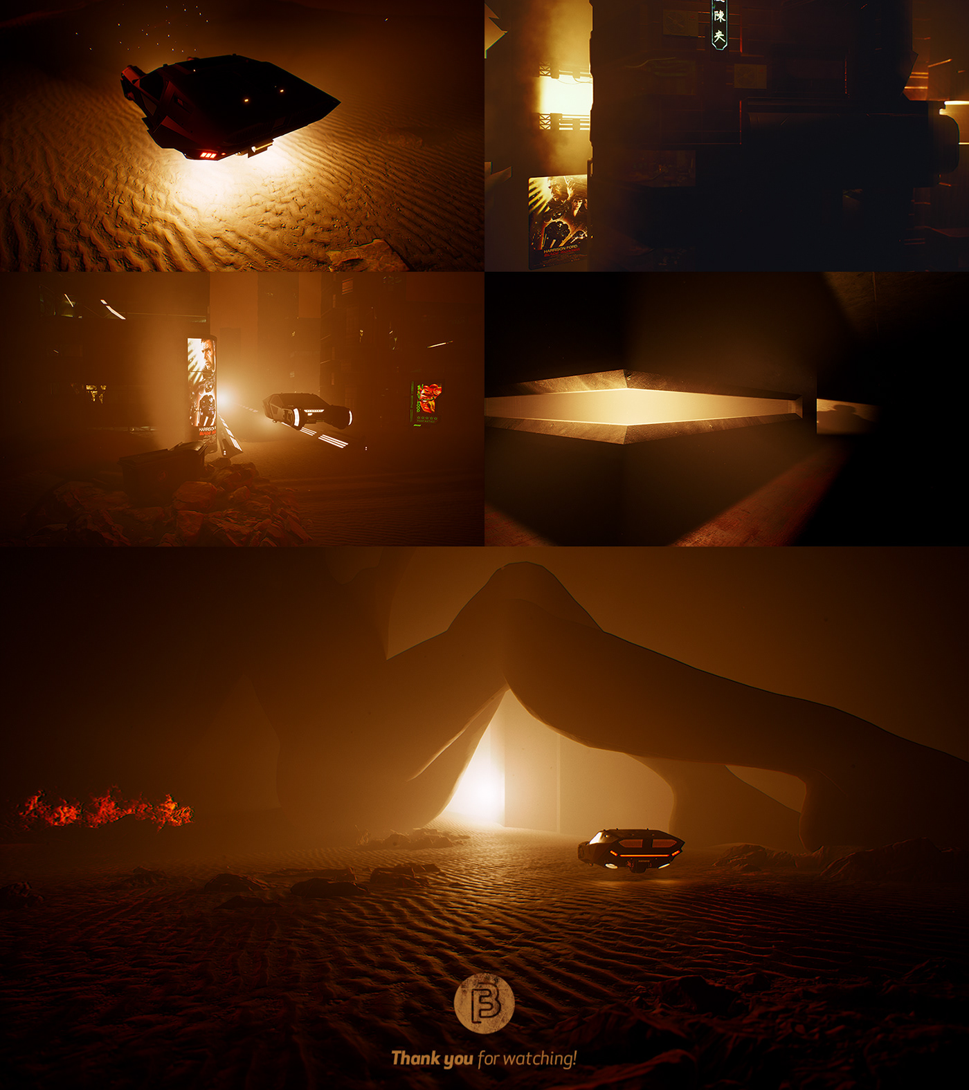 Bladerunner opening titles title sequence Unreal Engine