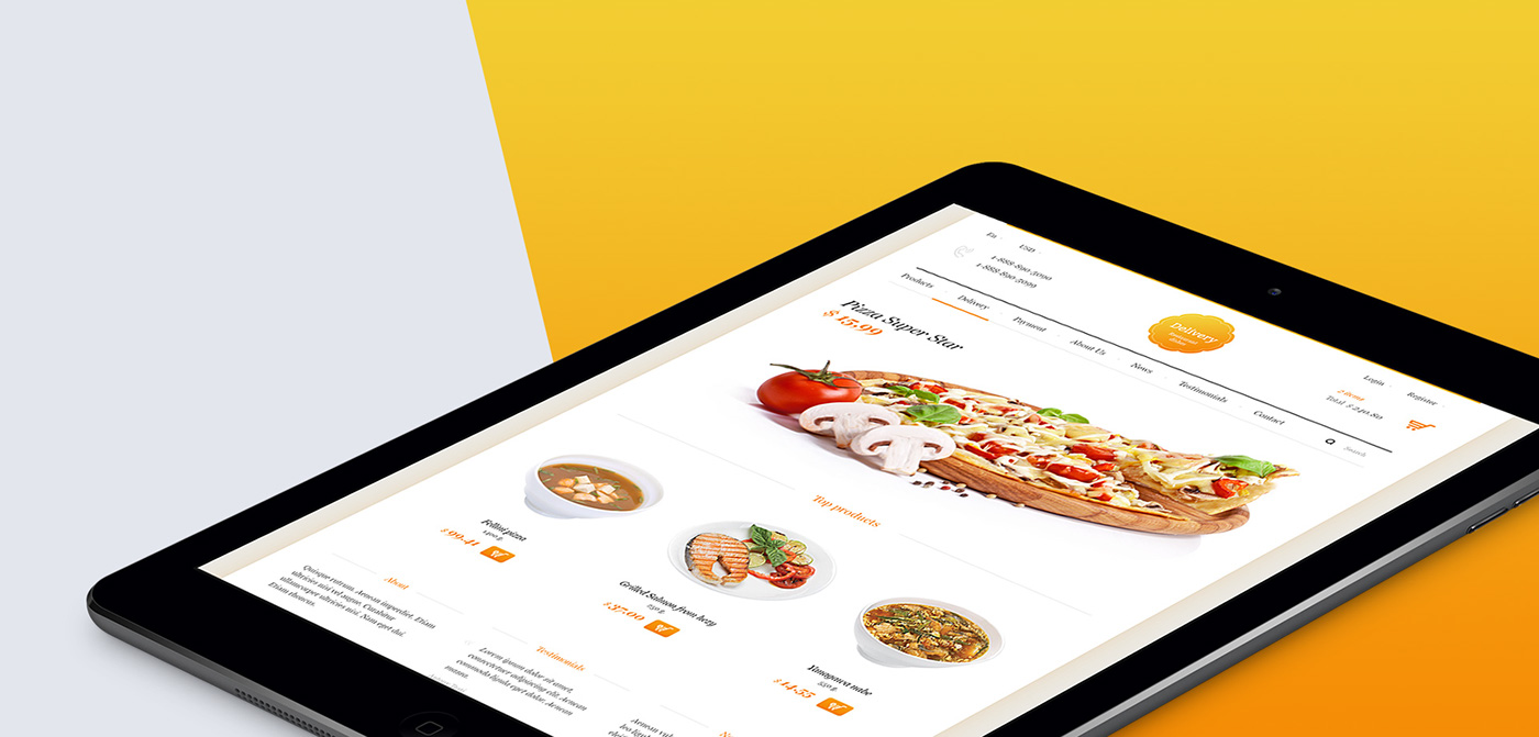 restaurants Food  delivery minimalist eat tasty psd trendy Website Webdesign UI template Theme wordpress Restaurant Dishe